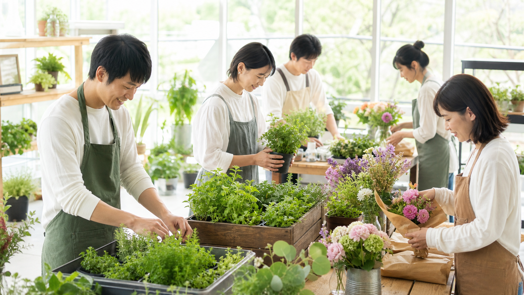 カフェ型B型事業所の制作例写真